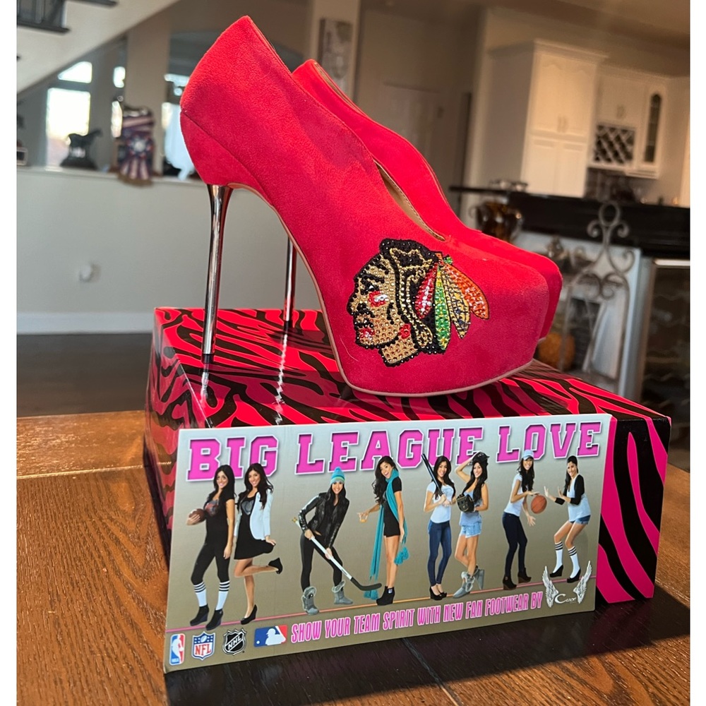 Authentic Chicago Blackhawk Hockey Stilettos